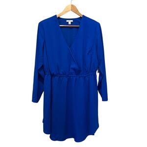 NWT BAR III Dress Plus Sz 2X Royal Blue Criss Cross V Neck Graduation Easter